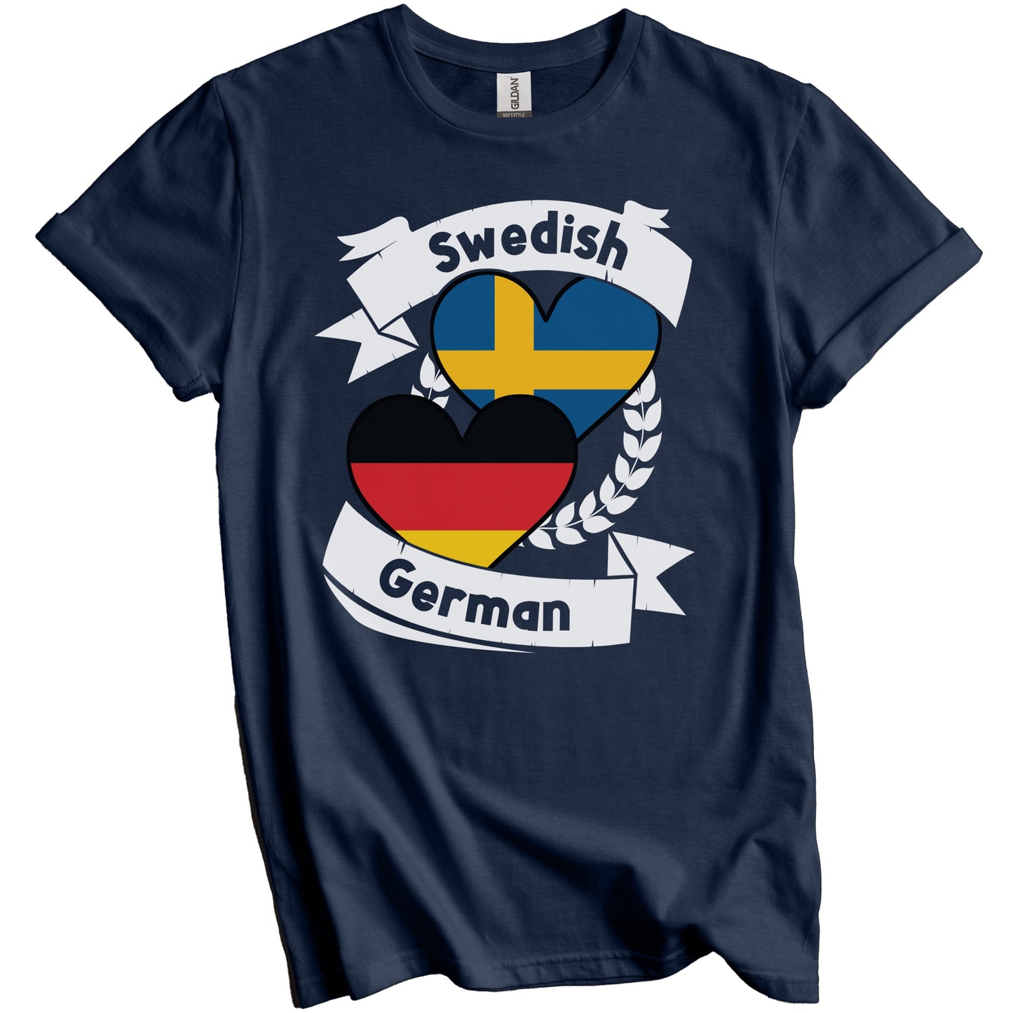 Swedish German Heart Flags Sweden Germany T-Shirt