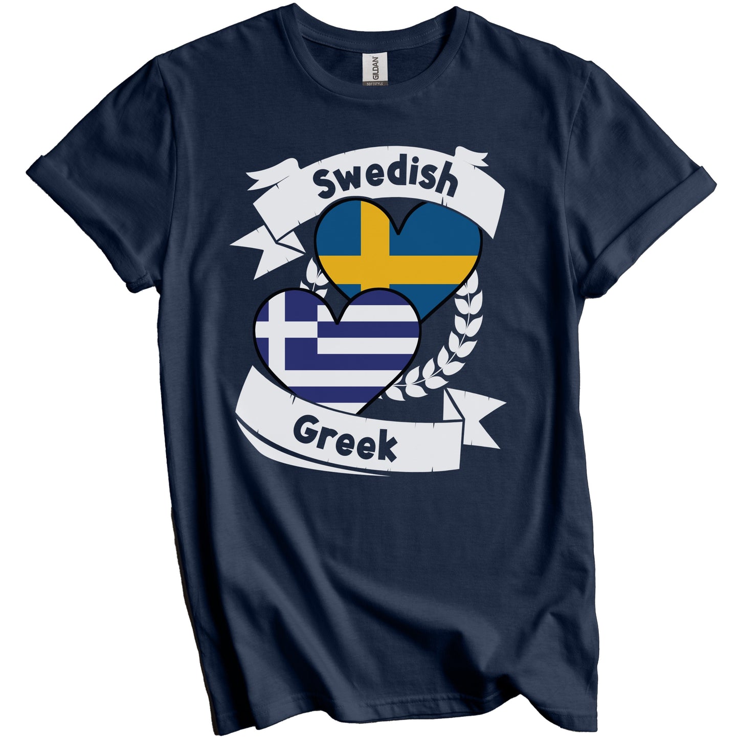 Swedish Greek Heart Flags Sweden Greece T-Shirt