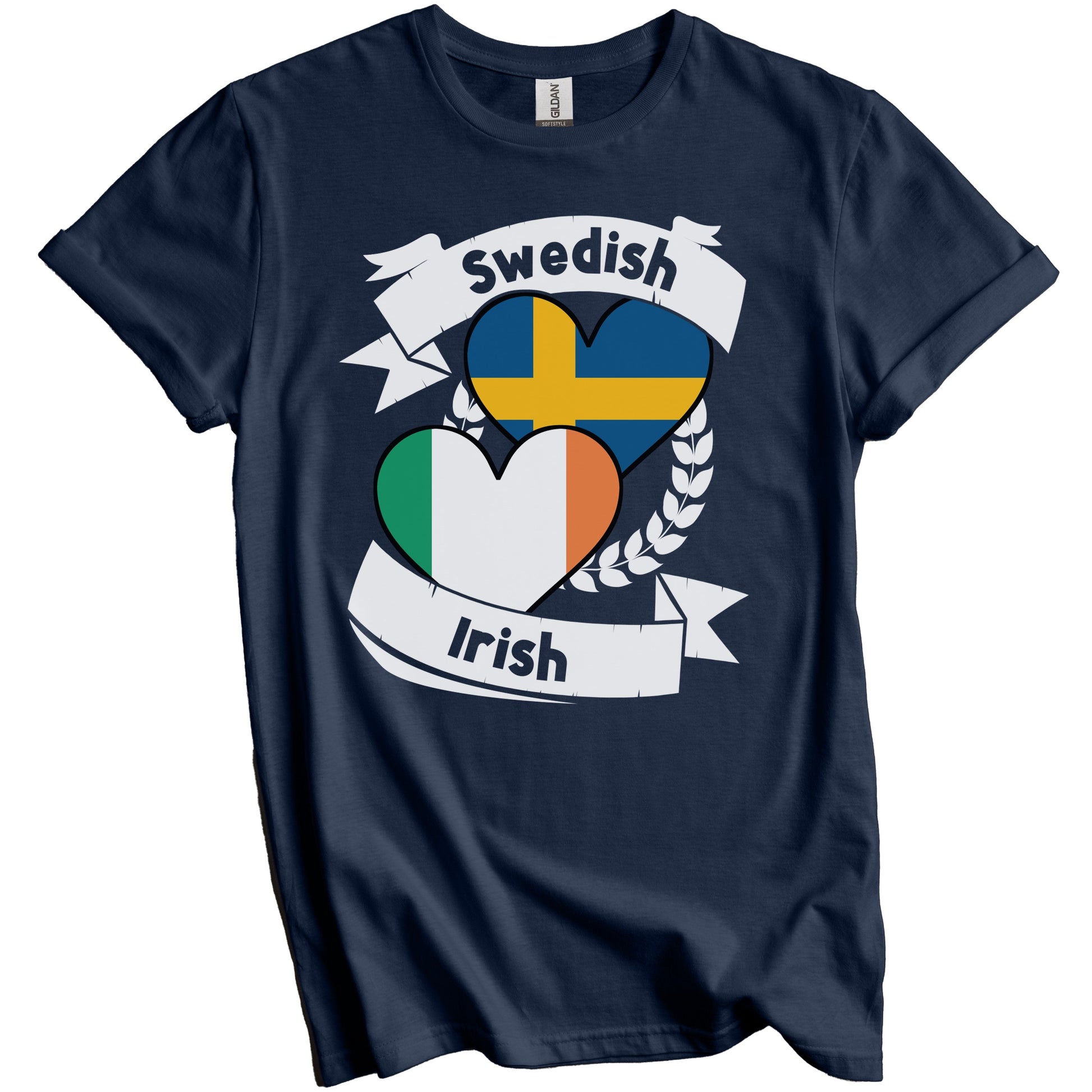 Swedish Irish Heart Flags Sweden Ireland T-Shirt