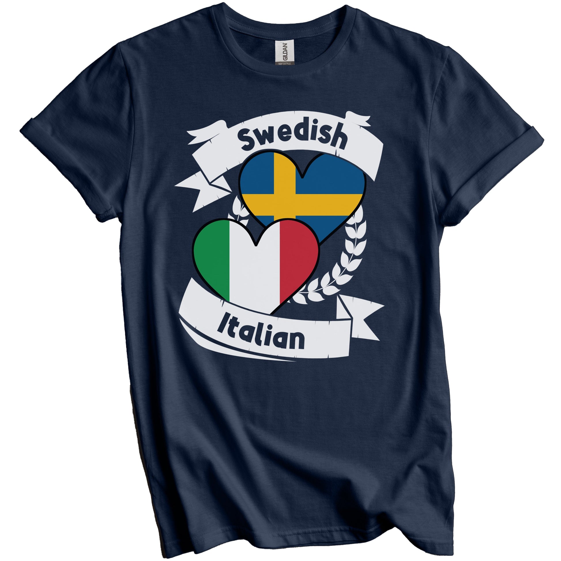 Swedish Italian Heart Flags Sweden Italy T-Shirt