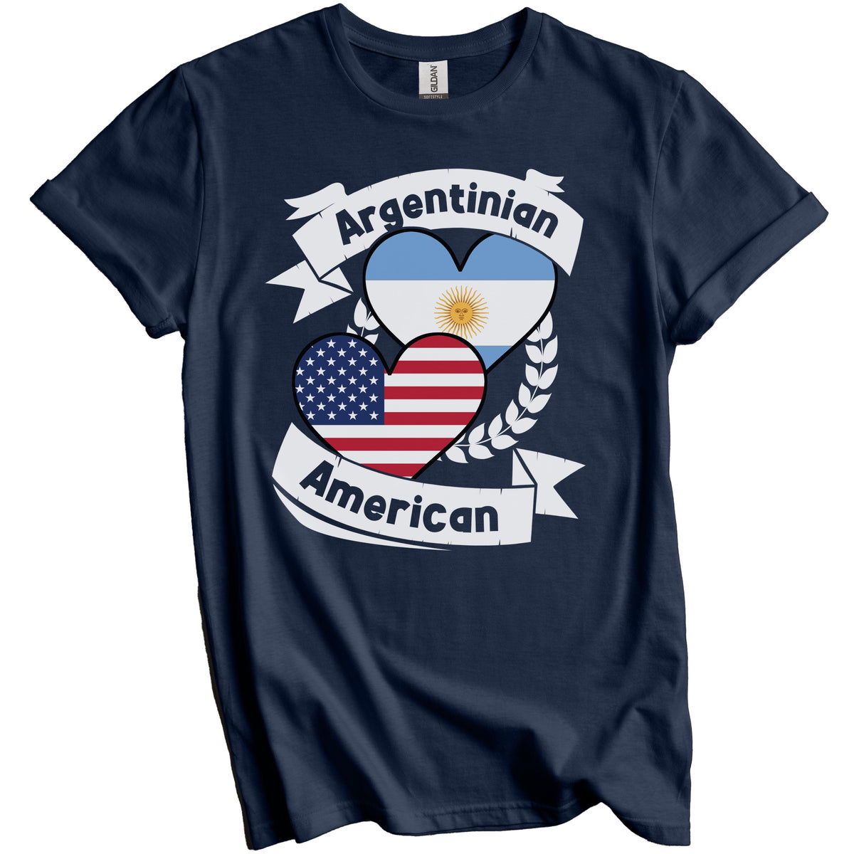 Argentinian American Hearts USA Flag Argentina Flag T-Shirt