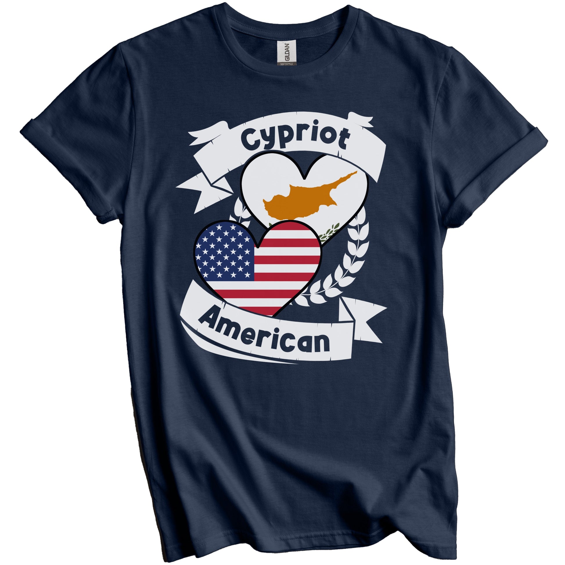 Cypriot American Hearts USA Flag Cyprus Flag T-Shirt