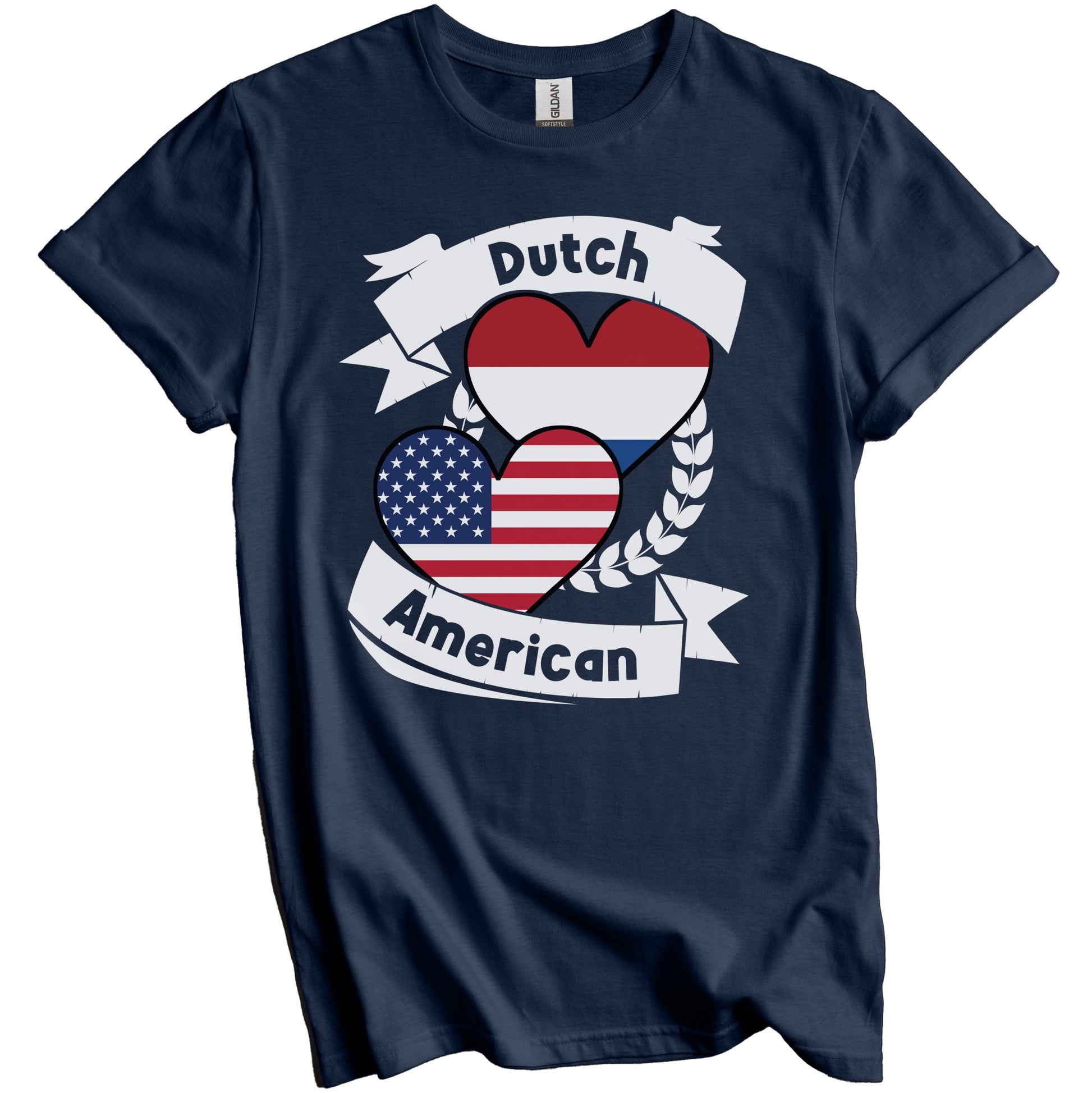 Dutch American Hearts USA Flag Netherlands Flag T-Shirt