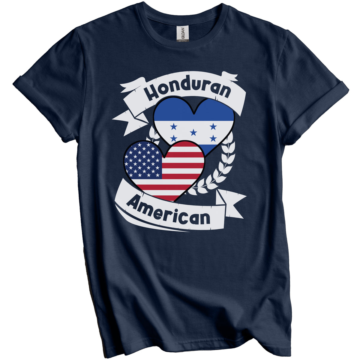 Honduran American Hearts USA Flag Honduras Flag T-Shirt