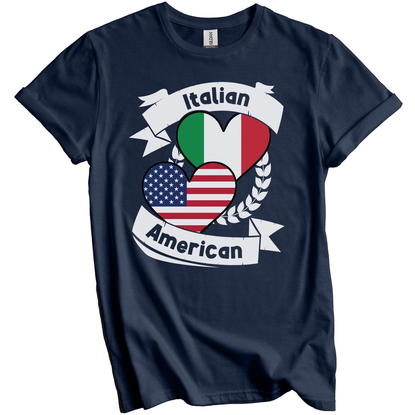 Italian American Hearts USA Flag Italy Flag T-Shirt