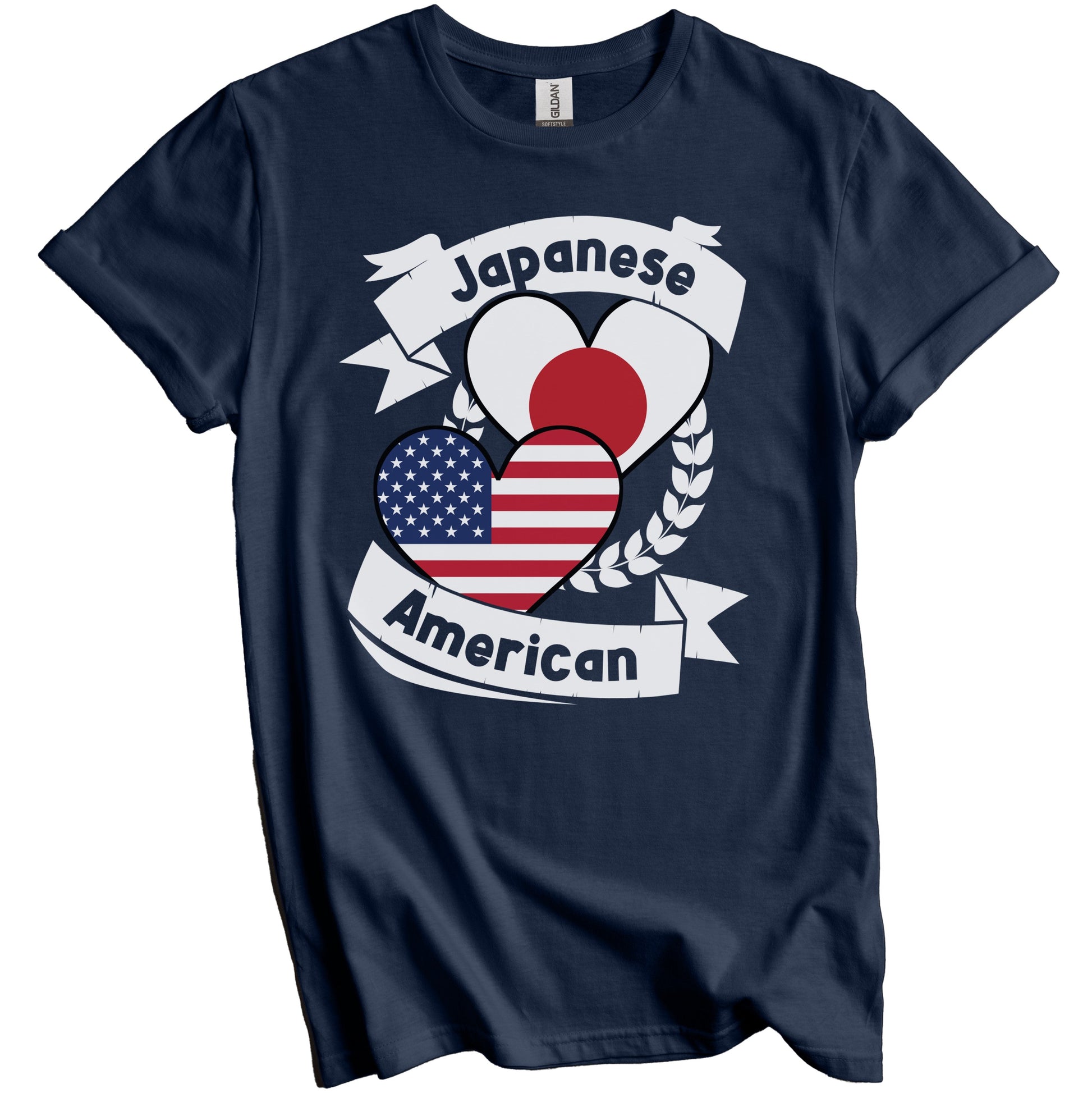 Japanese American Hearts USA Flag Japan Flag T-Shirt