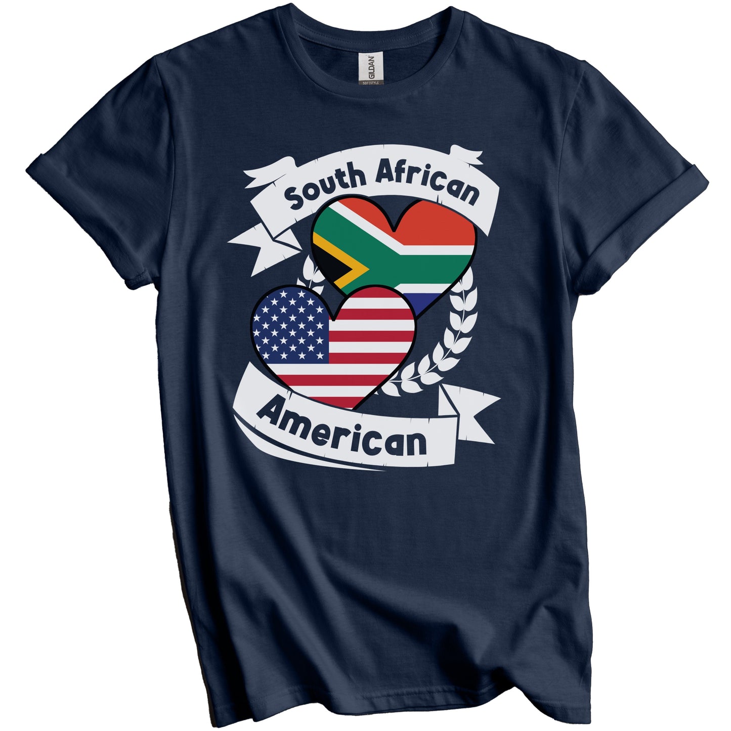 South African American Hearts USA Flag South Africa Flag T-Shirt