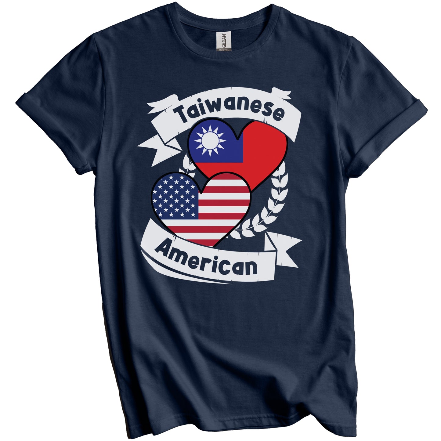 Taiwanese American Hearts USA Flag Taiwan Flag T-Shirt