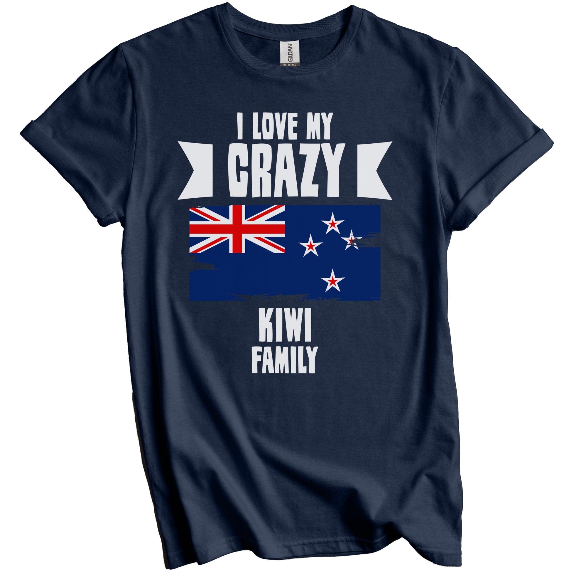 I Love My Crazy Kiwi Family Funny New Zealand Flag T-Shirt