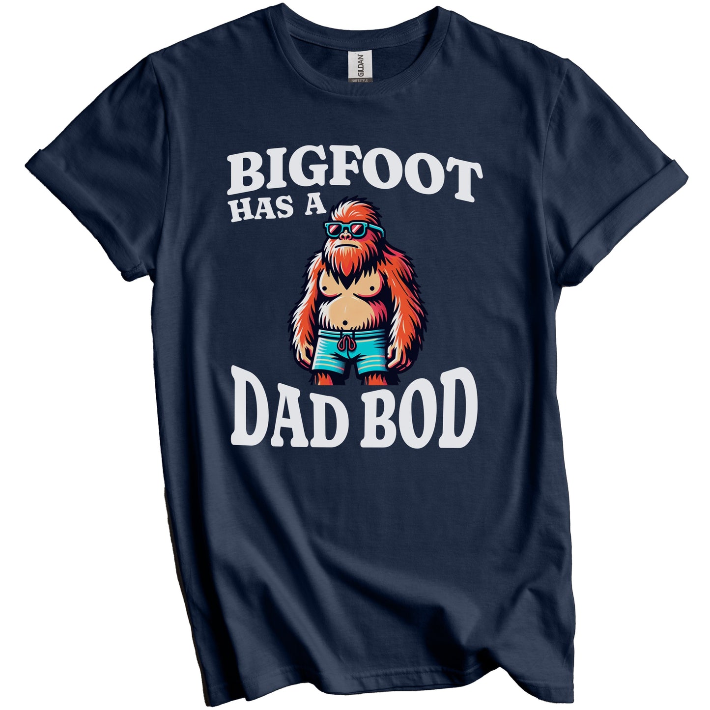 Bigfoot Has A Dad Bod Funny Sasquatch Beach T-Shirt