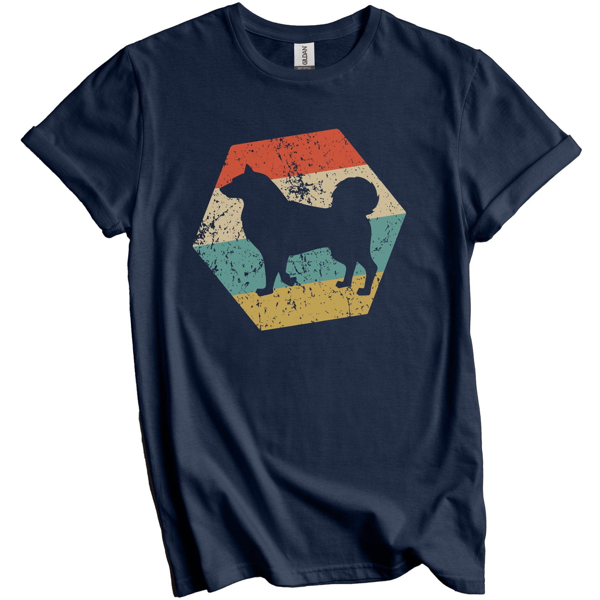 Alaskan Malamute Dog Breed Retro Distressed Hexagon T-Shirt