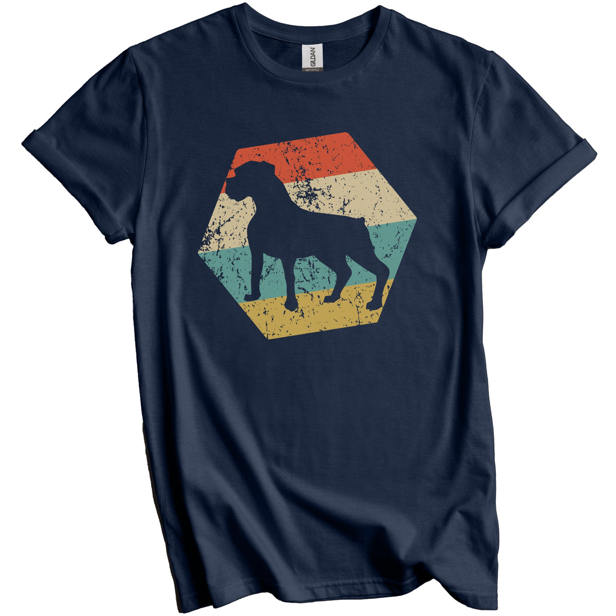 Boxer Dog Breed Retro Distressed Hexagon T-Shirt