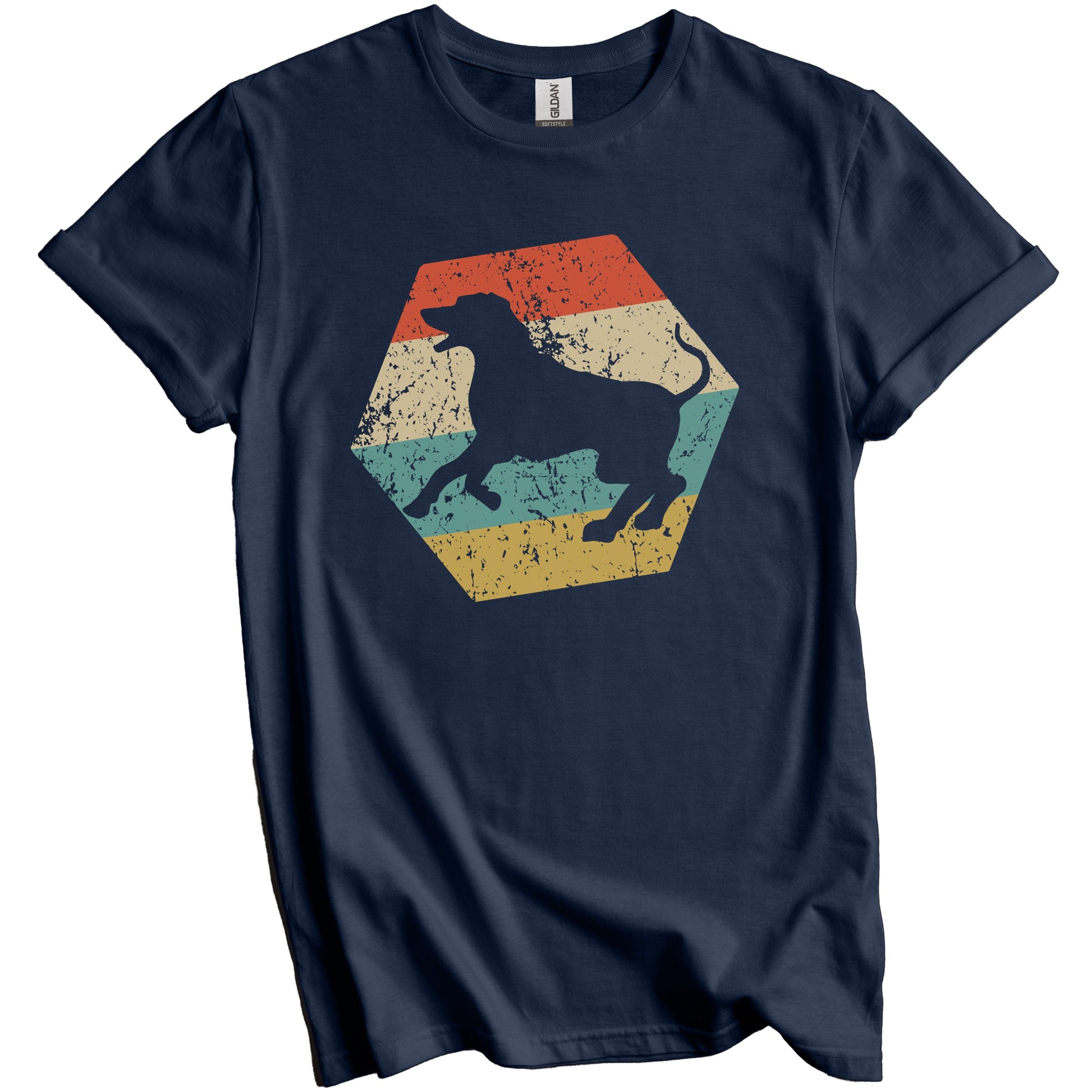 Rhodesian Ridgeback Dog Breed Retro Distressed Hexagon T-Shirt