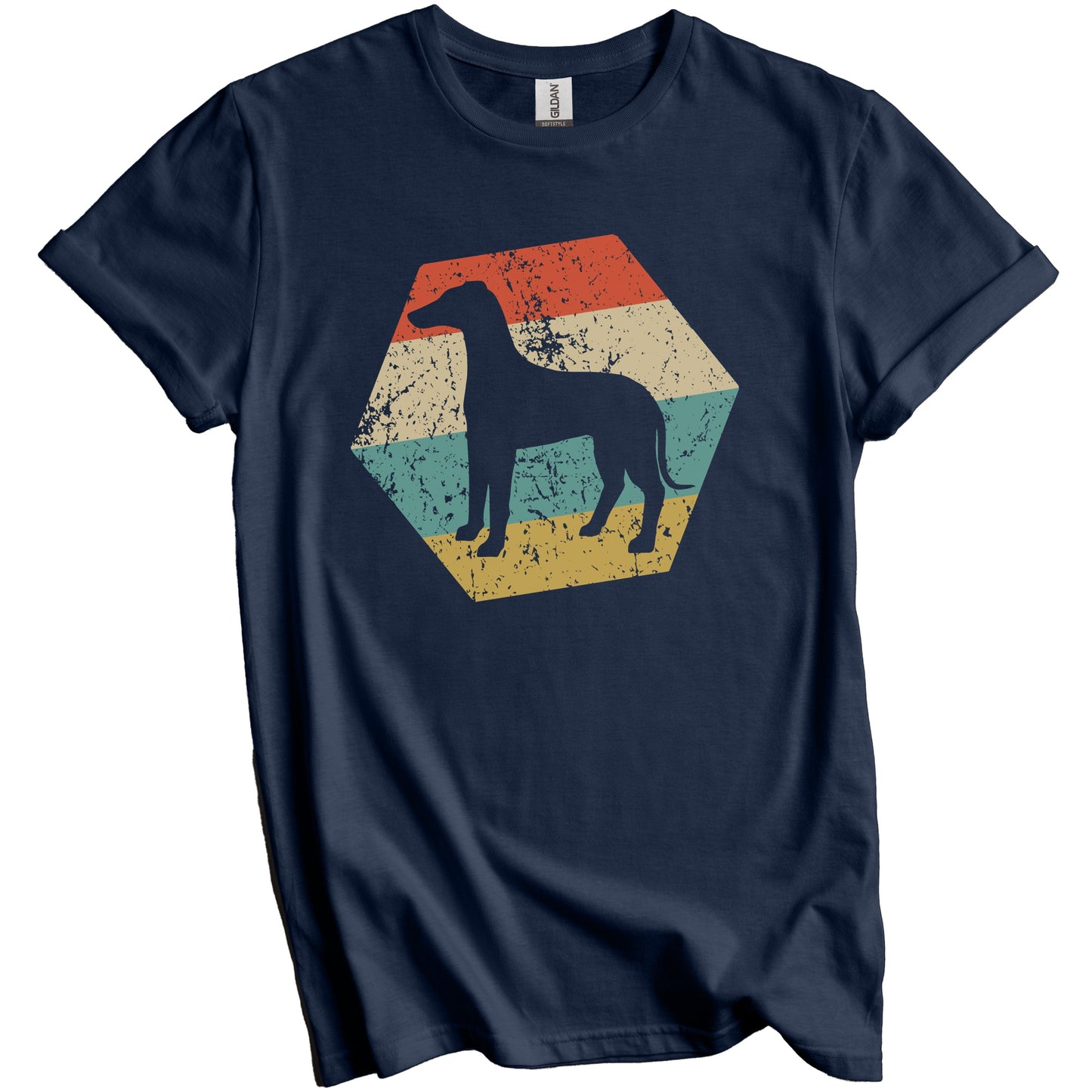 Whippet Dog Breed Retro Distressed Hexagon T-Shirt