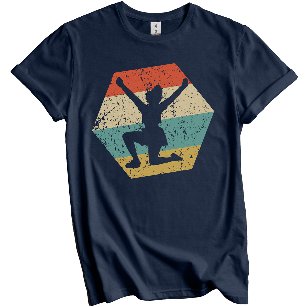 Cheerleader Retro Distressed Hexagon Cheerleading T-Shirt