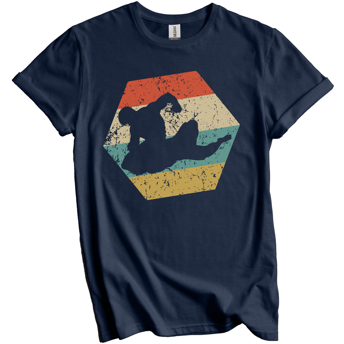 MMA Fighters Retro Distressed Hexagon Mixed Martial Arts T-Shirt