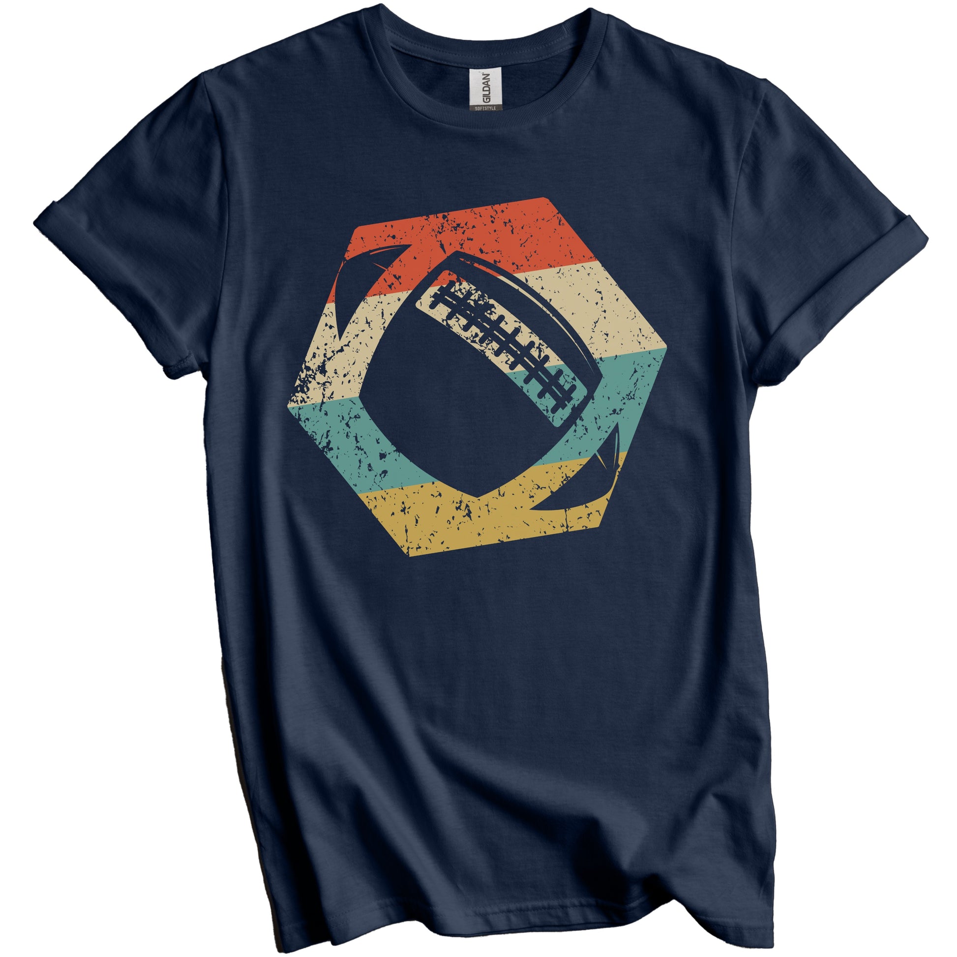 Football Retro Distressed Hexagon Ball T-Shirt