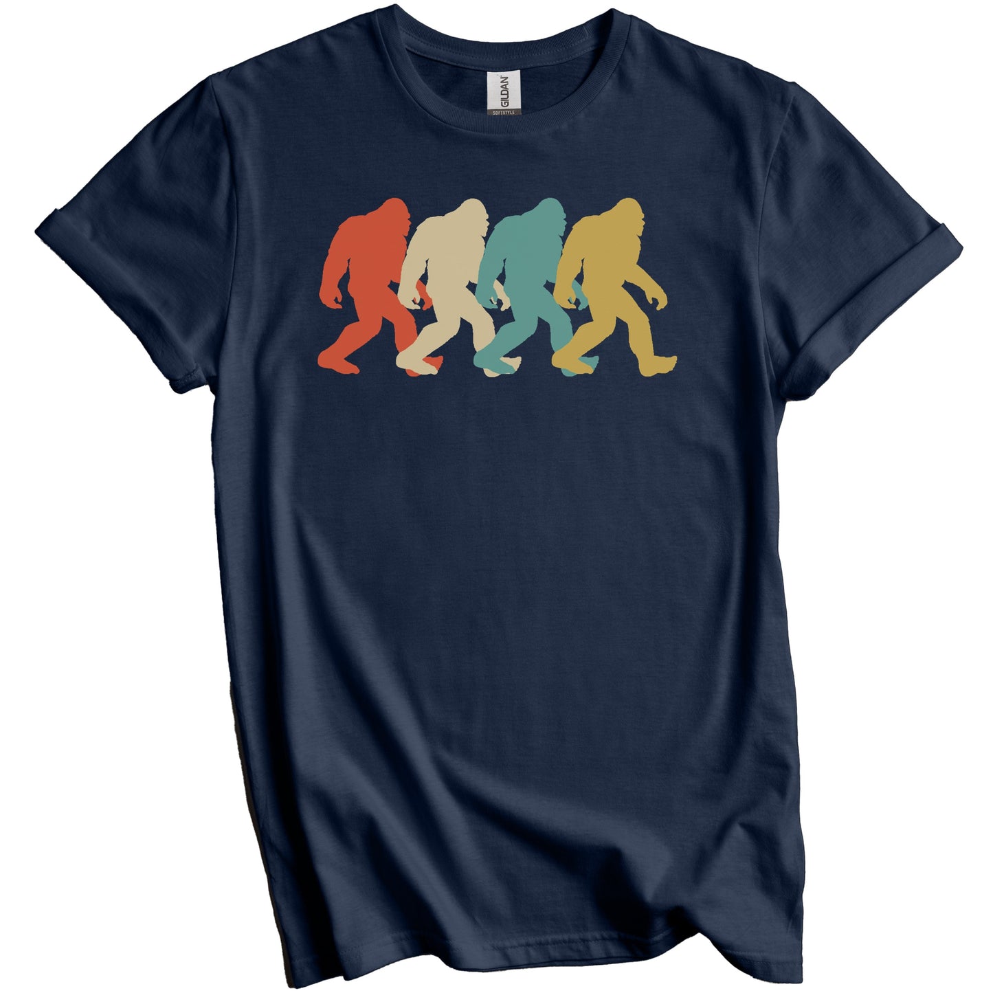 Bigfoot Silhouette Retro Pop Art Sasquatch Graphic T-Shirt