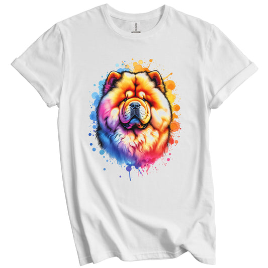 Chow Chow Rainbow Watercolor Portrait Dog Lover T-Shirt - Chow Chow Gift