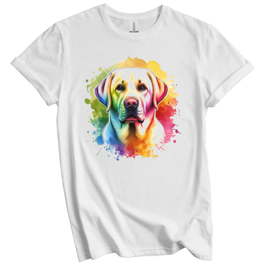 Labrador Retriever Rainbow Watercolor Portrait Dog Lover T-Shirt - Labrador Retriever Gift