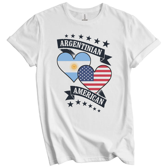 Argentinian American Heart Flags Argentina America T-Shirt