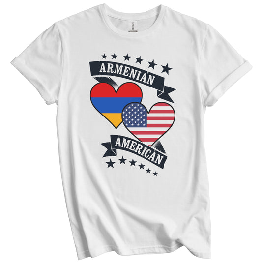 Armenian American Heart Flags Armenia America T-Shirt