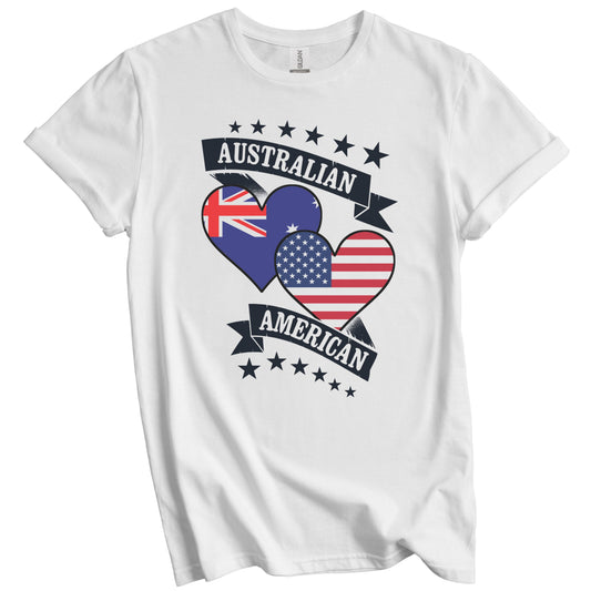 Australian American Heart Flags Australia America T-Shirt