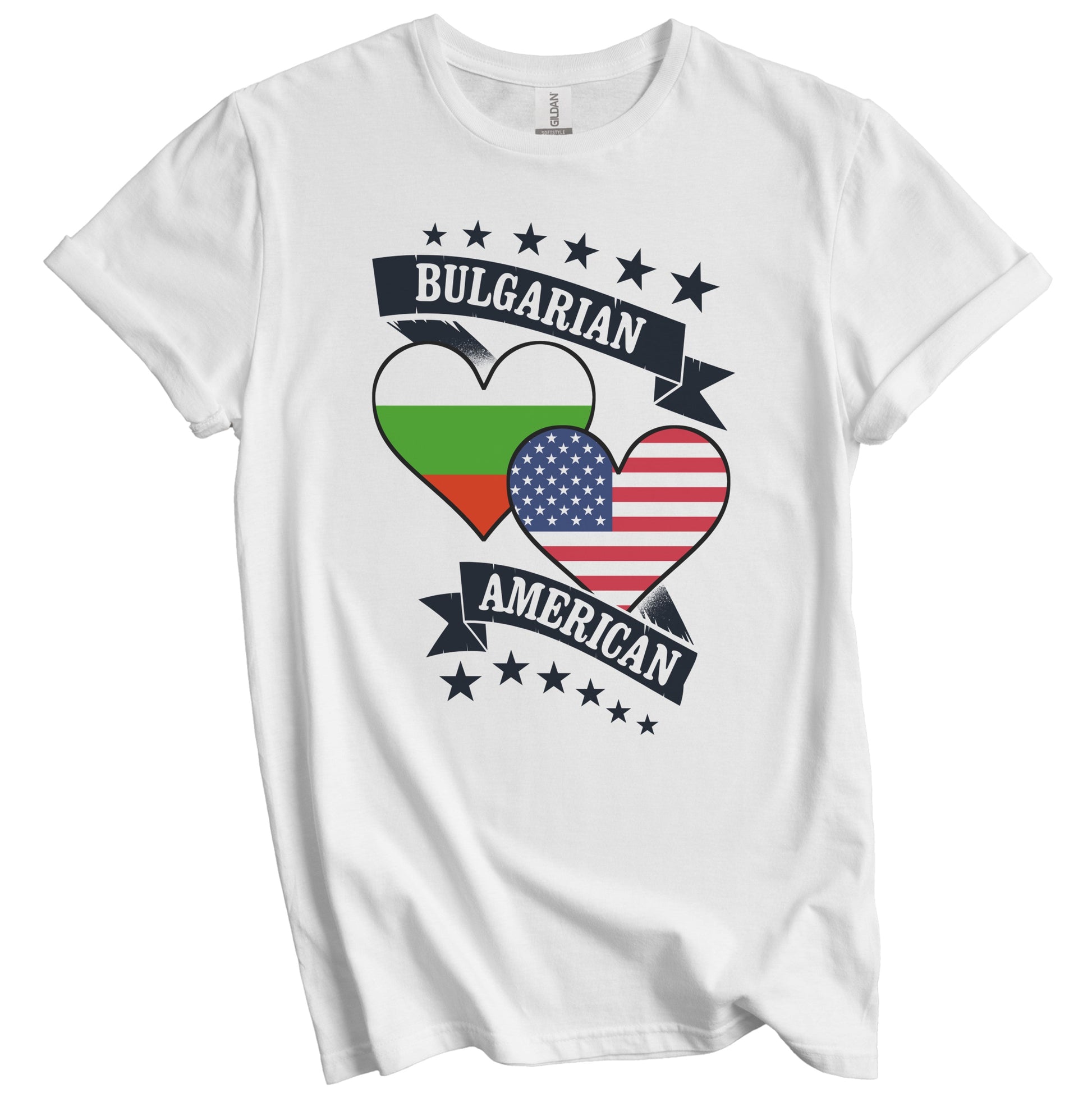 Bulgarian American Heart Flags Bulgaria America T-Shirt