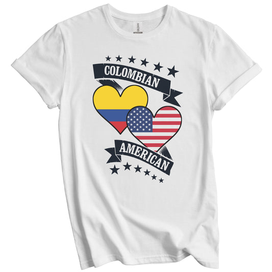 Colombian American Heart Flags Colombia America T-Shirt