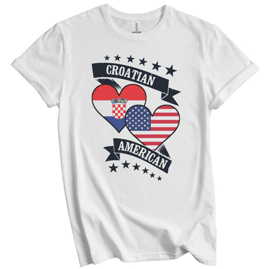 Croatian American Heart Flags Croatia America T-Shirt