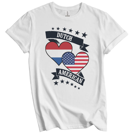 Dutch American Heart Flags Netherlands America T-Shirt
