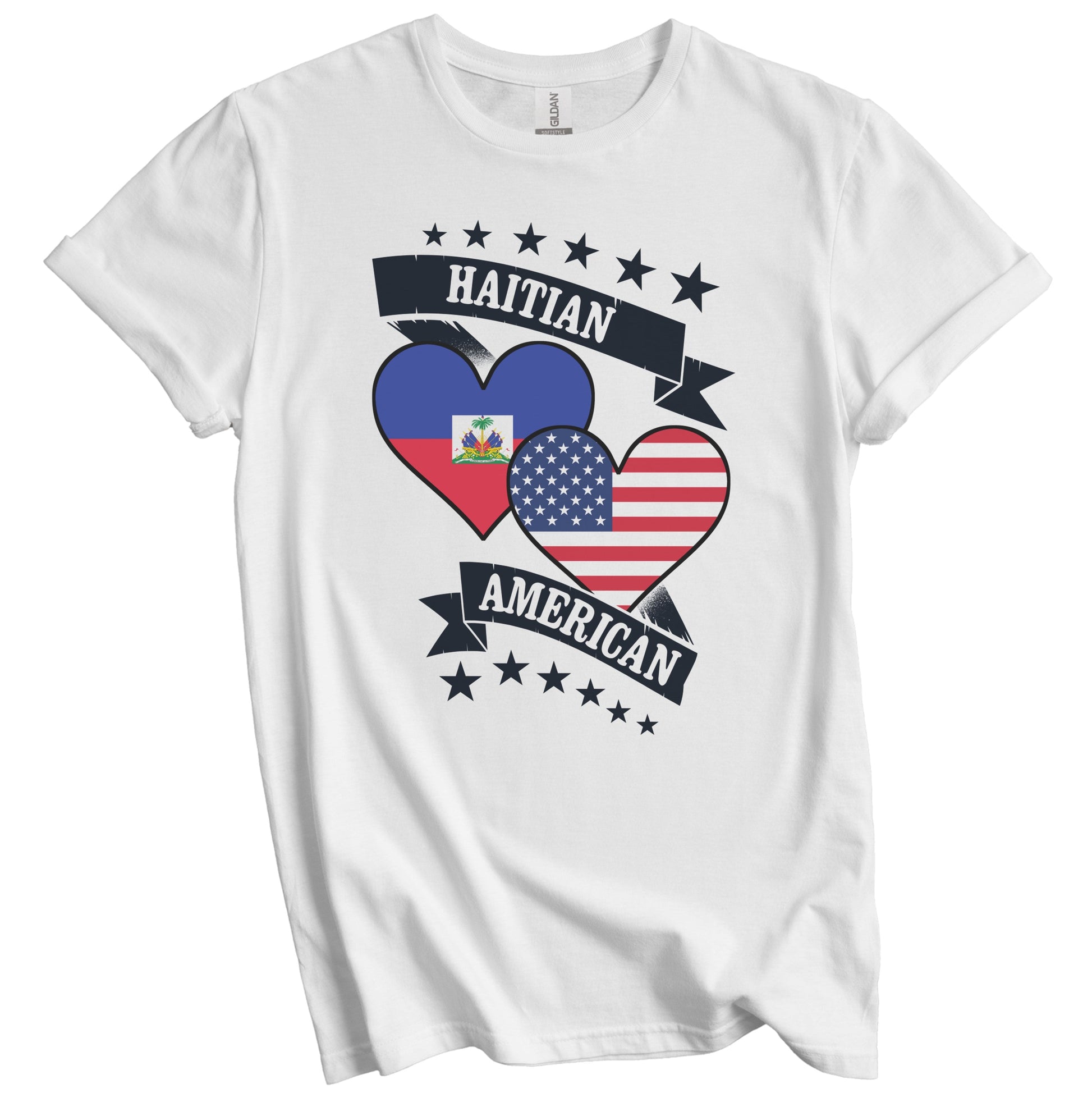 Haitian American Heart Flags Haiti America T-Shirt