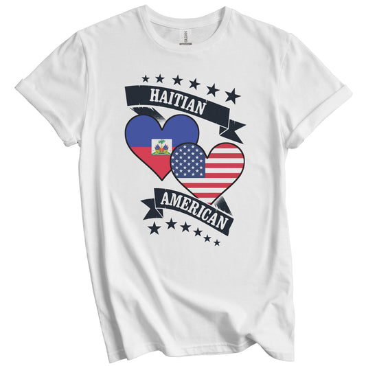 Haitian American Heart Flags Haiti America T-Shirt