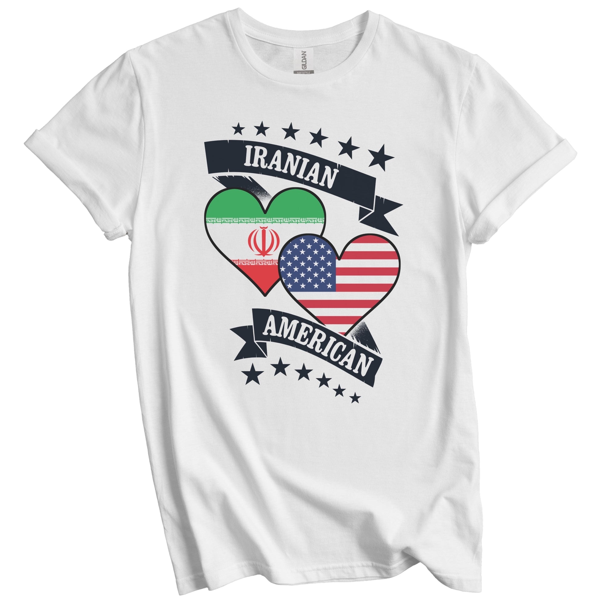 Iranian American Heart Flags Iran America T-Shirt