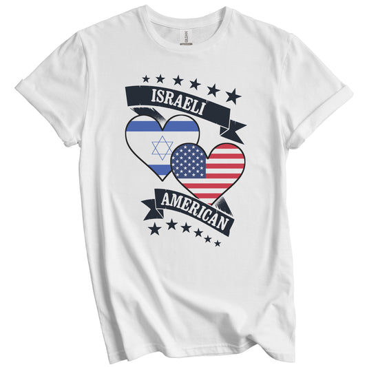Israeli American Heart Flags Israel America T-Shirt