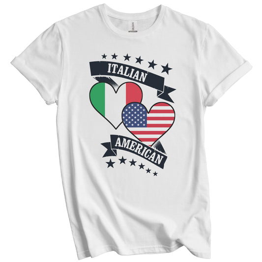 Italian American Heart Flags Italy America T-Shirt