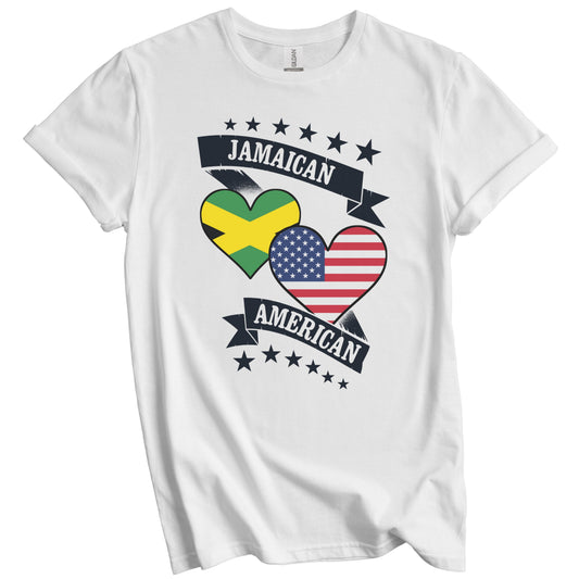 Jamaican American Heart Flags Jamaica America T-Shirt