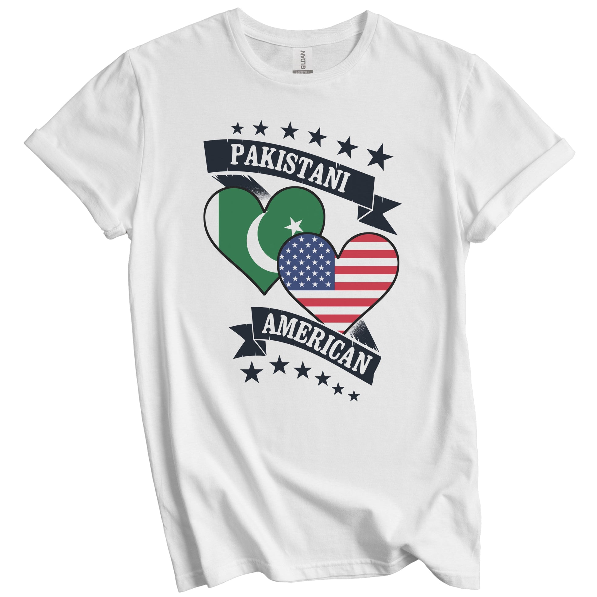 Pakistani American Heart Flags Pakistan America T-Shirt
