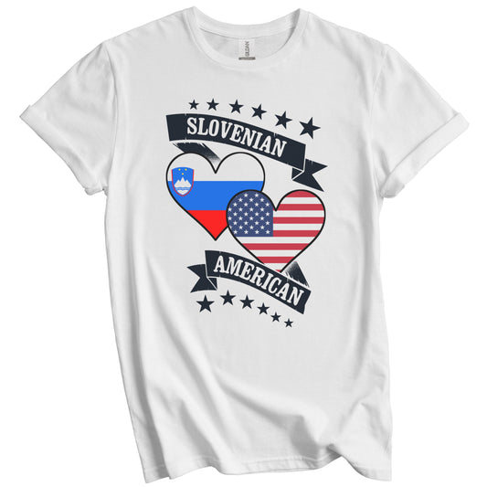 Slovenian American Heart Flags Slovenia America T-Shirt