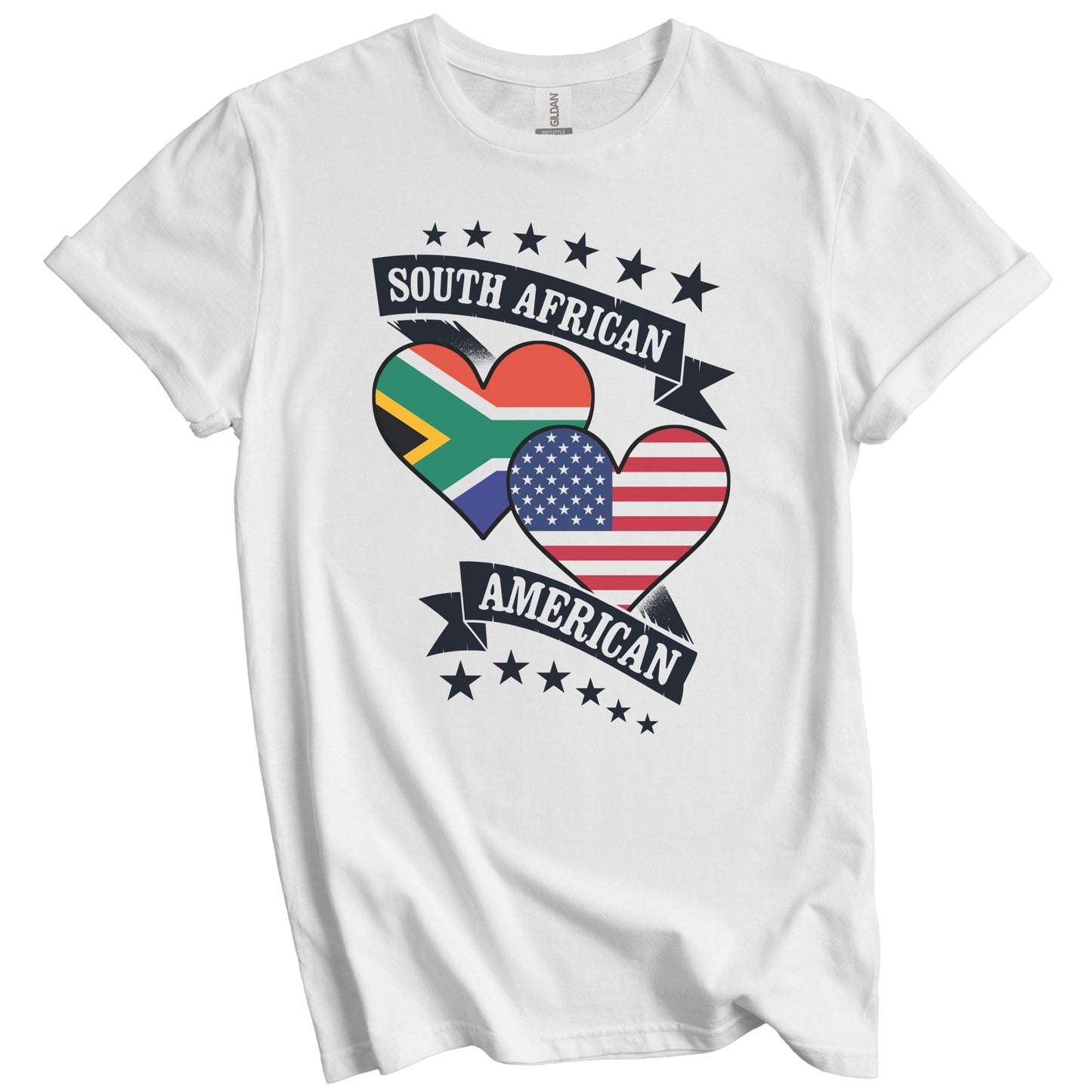 South African American Heart Flags South Africa America T-Shirt