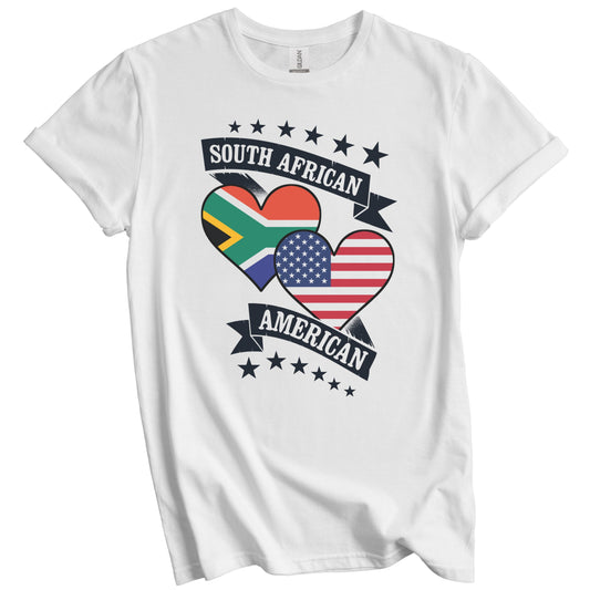 South African American Heart Flags South Africa America T-Shirt