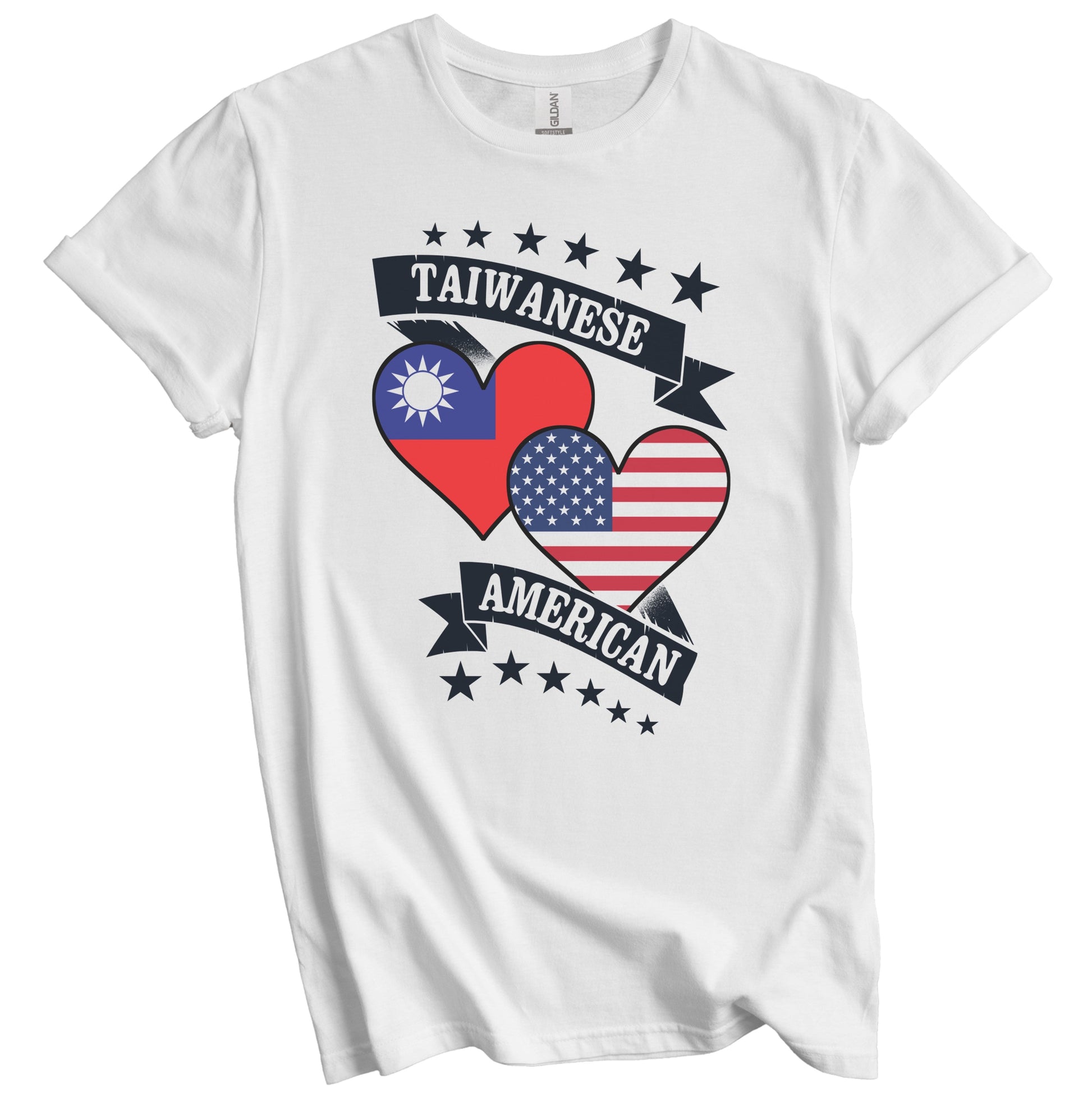 Taiwanese American Heart Flags Taiwan America T-Shirt