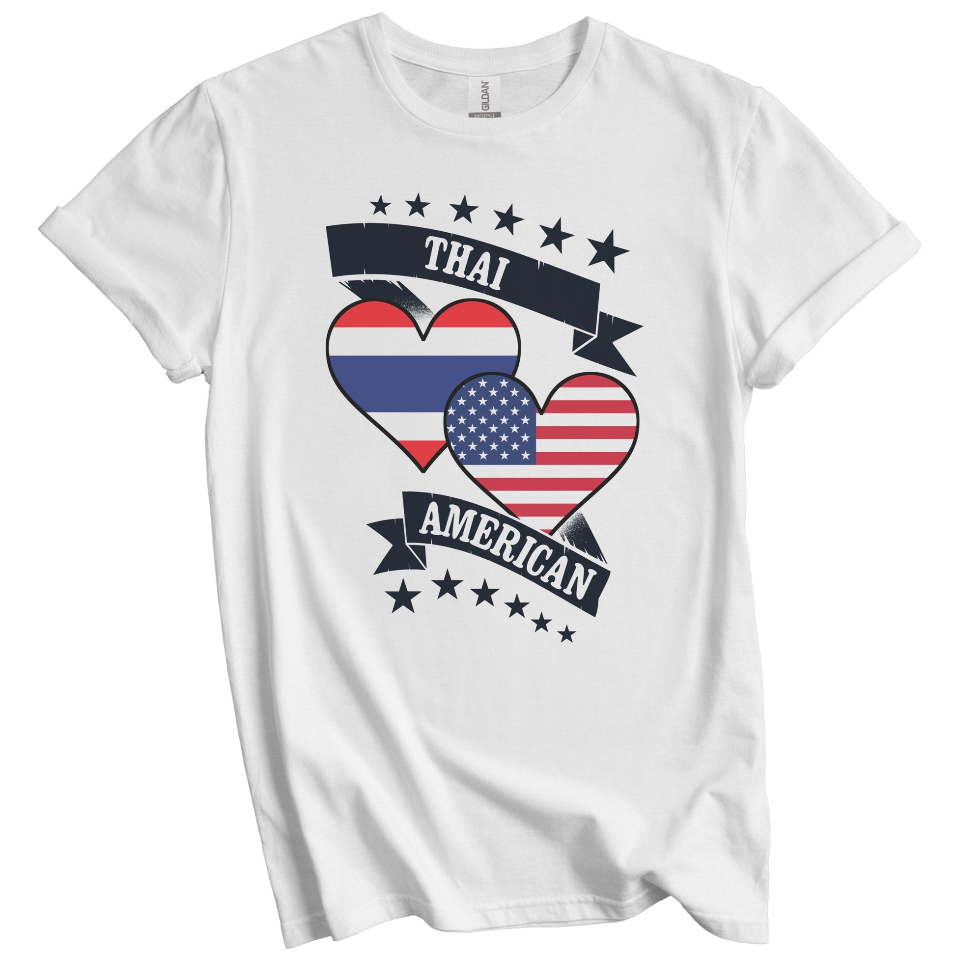 Thai American Heart Flags Thailand America T-Shirt