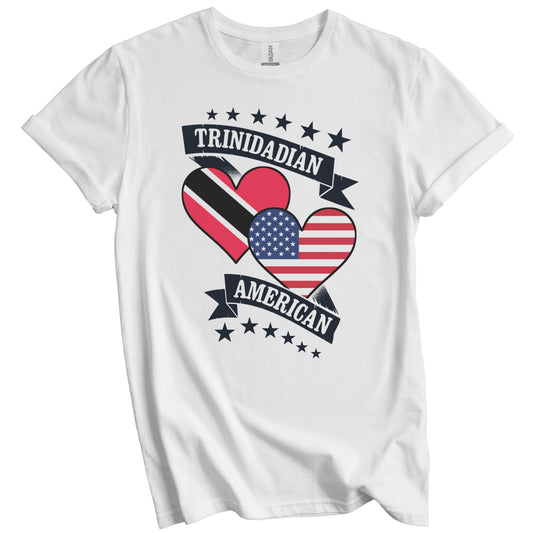 Trinidadian American Heart Flags Trinidad and Tobago America T-Shirt