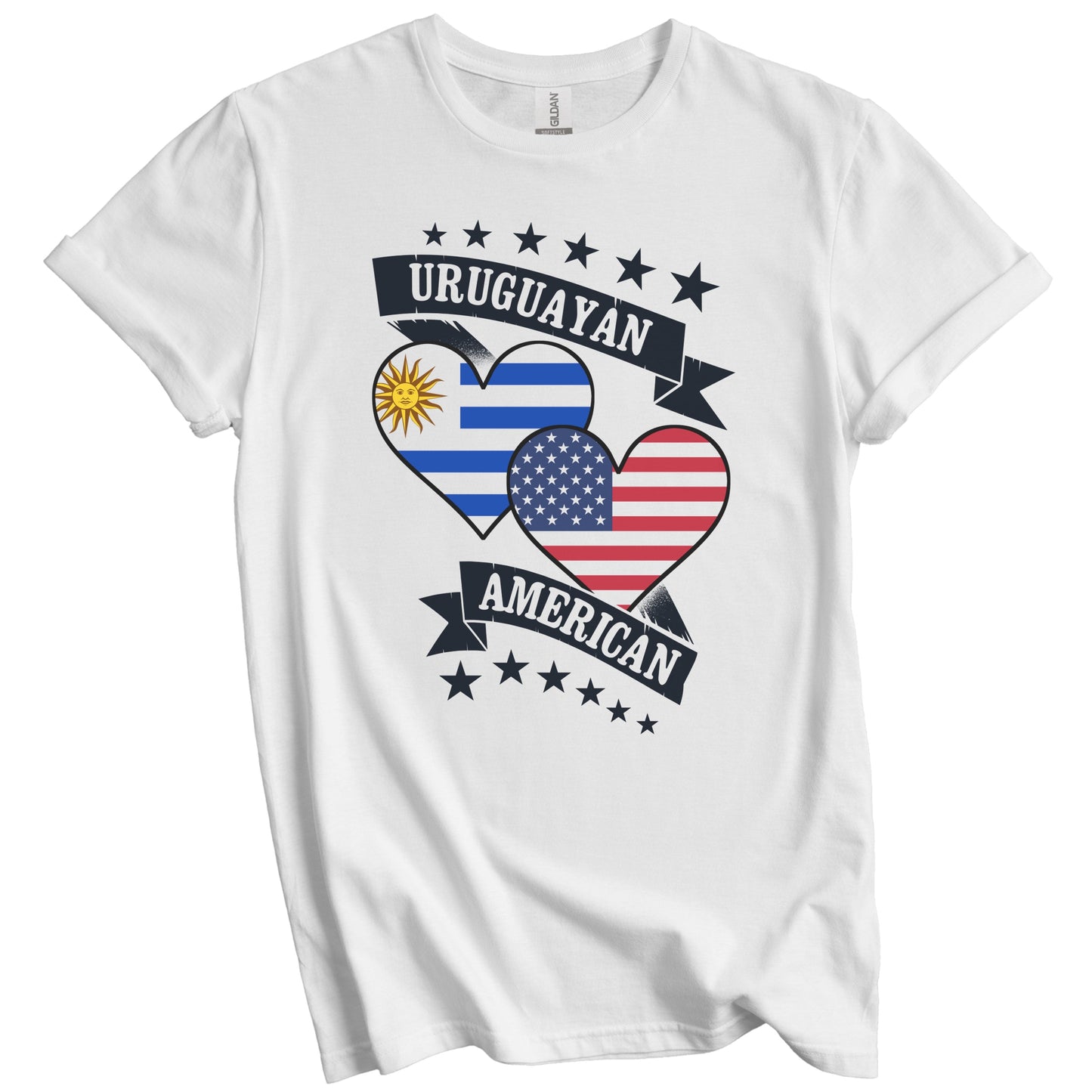 Uruguayan American Heart Flags Uruguay America T-Shirt