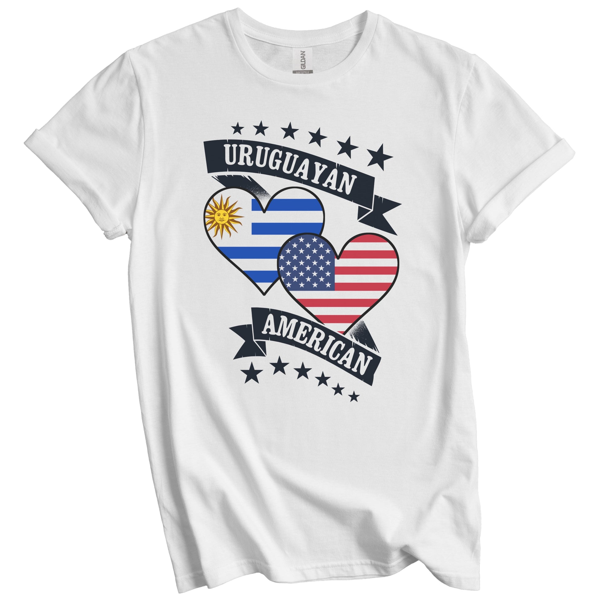 Uruguayan American Heart Flags Uruguay America T-Shirt