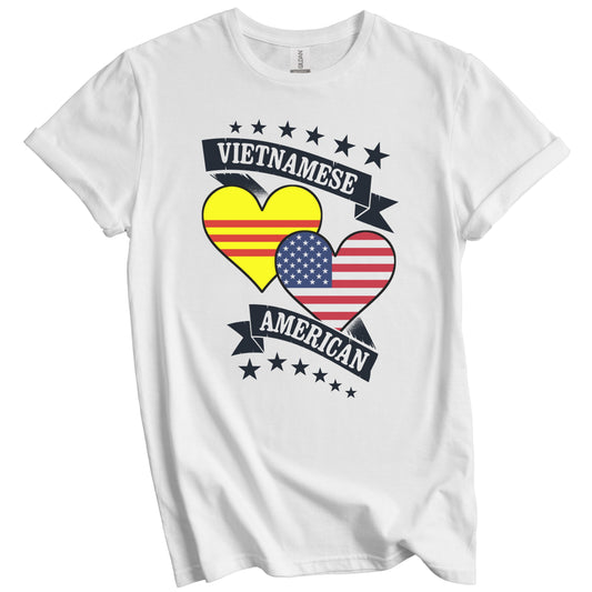 Vietnamese American Heart Flags Vietnam America T-Shirt