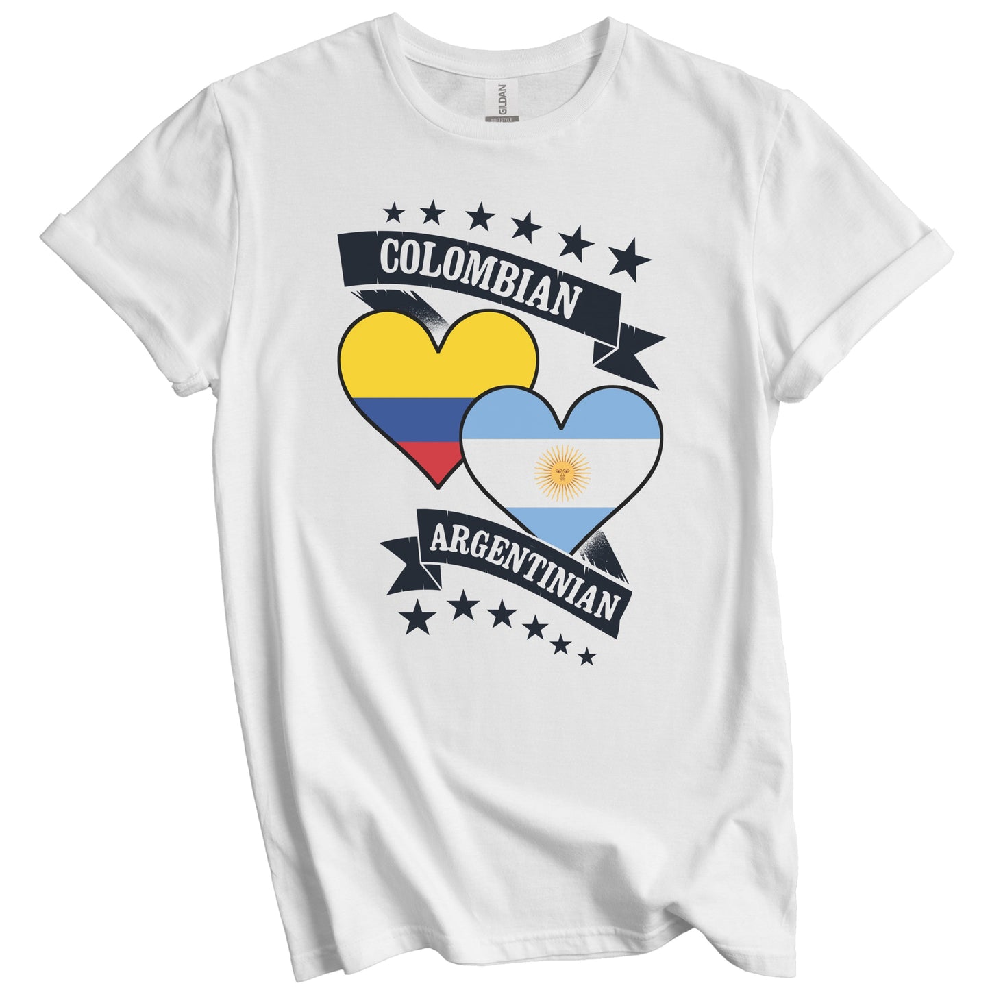 Colombian Argentinian Heart Flags Colombia Argentina T-Shirt