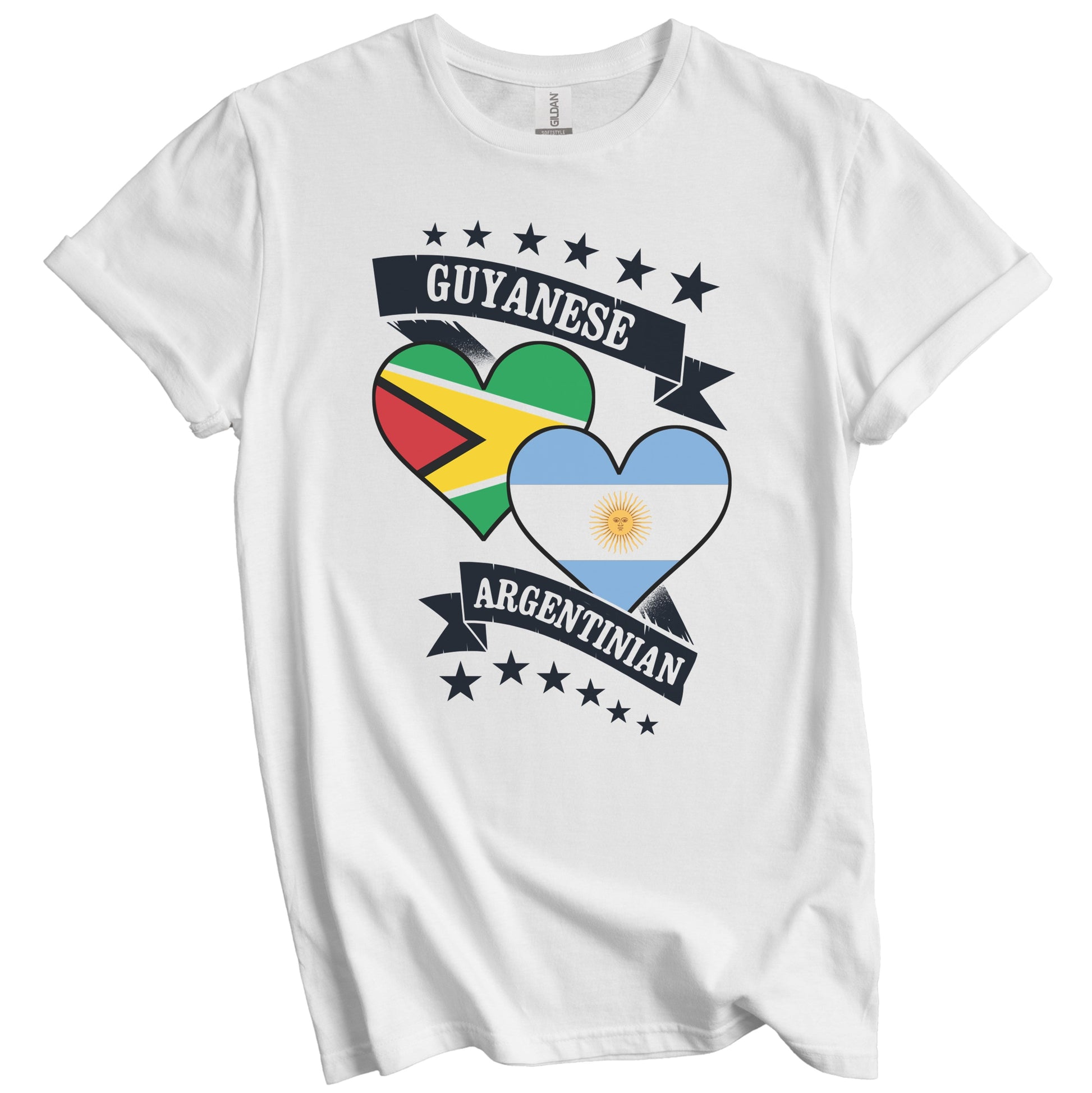 Guyanese Argentinian Heart Flags Guyana Argentina T-Shirt