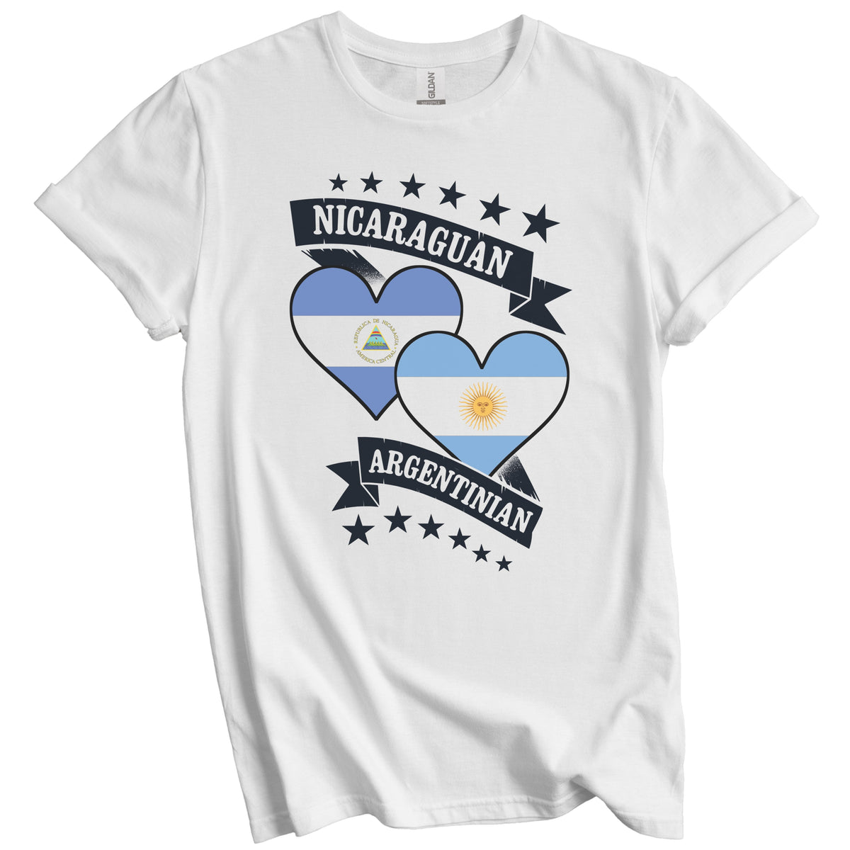 Nicaraguan Argentinian Heart Flags Nicaragua Argentina T-Shirt